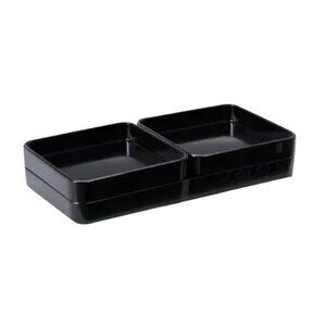 3 Piece Black Stackable Tray Set By Room Essentials Bamboo Melamine BPA Free